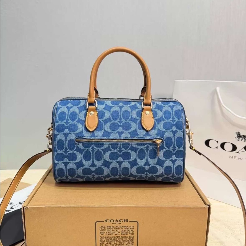 Coach Monogram Large Rowan Denim Bag NWT🎽👌 - Picture 2 of 8